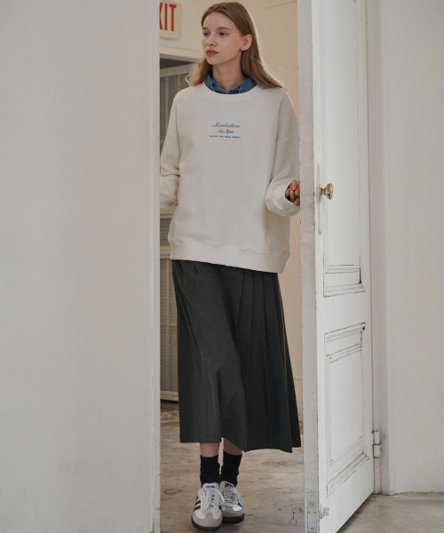 MALOUPE(マロップ)の「3108 ウールプリーツロングスカート(ダークグレー)(スカート・レディース・ダークグレー・30/26/28)」の3枚目の写真