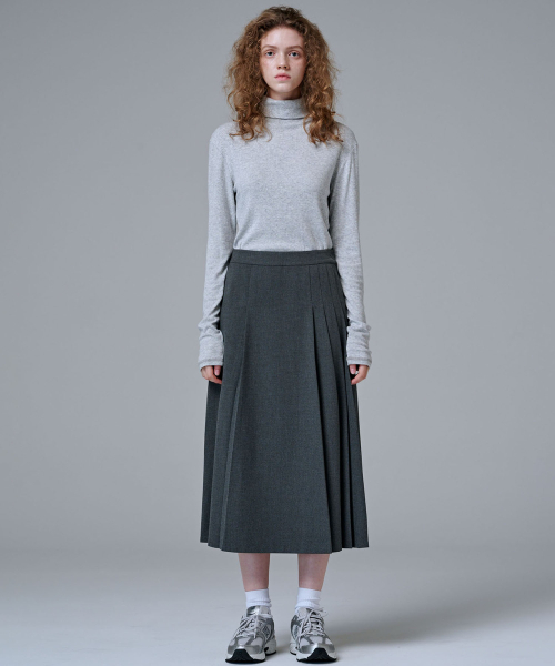 MALOUPE(マロップ)の「3108 ウールプリーツロングスカート(ダークグレー)(スカート・レディース・ダークグレー・30/26/28)」の8枚目の写真