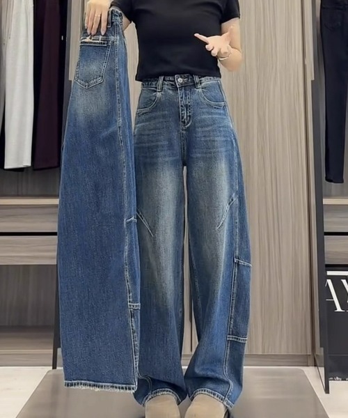 REBALANCE(リバランス)の「ワイドデザインデニム(デニムパンツ・レディース・A・X-LARGE/LARGE/MEDIUM)」の9枚目の写真