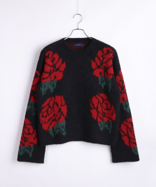 WESTSEA(ウエストシー)の「5G フェザージャガードクルー 薔薇 / バラ(ニット/セーター・レディース・ブラック/ブラック系その他・M/L)」の8枚目の写真