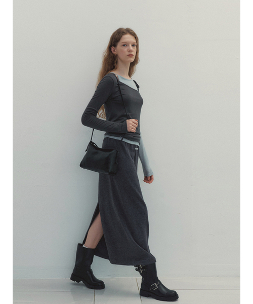 NEEV(ニーヴ)の「Smoke Banding Long Skirt (Charcoal)(スカート・レディース・その他・FREE)」の3枚目の写真