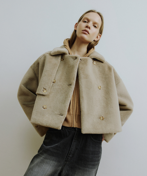 MOLLIOLLI（モリオリ）の「CLEY クロップトレンチジャケット [ミンク]（ムートンコート・レディース・その他・SMALL）」の4枚目の写真