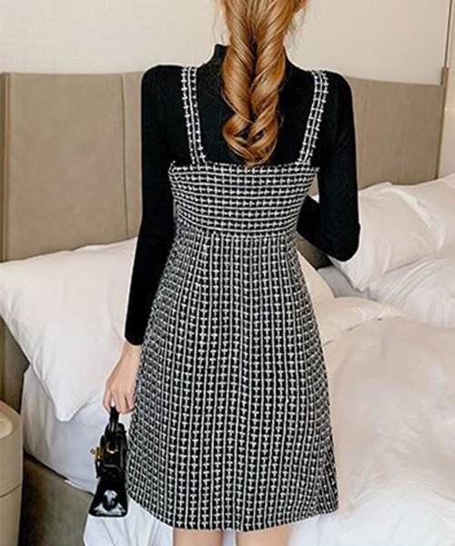 GLAMOROUS JANE(グラマラスジェーン)の「ツイードジャンスパースカート(ジャンパースカート・レディース・ホワイト/ブラック・L/M)」の11枚目の写真