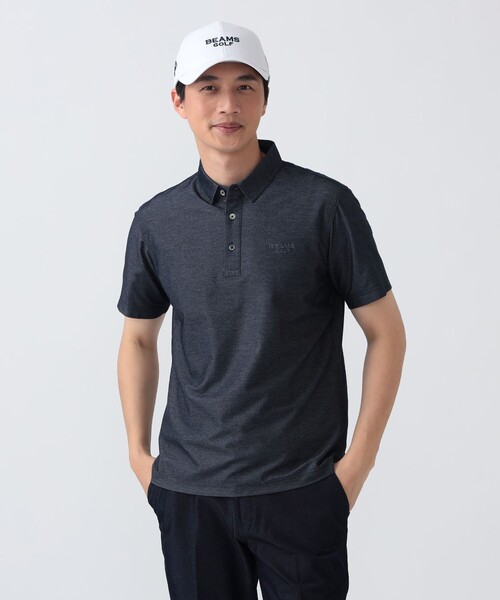 BEAMS GOLF(ビームスゴルフ)の「PURPLE LABEL / デニムライク レギュラーカラーシャツ(ポロシャツ・メンズ・ベージュ/インディゴブルー/サックスブルー・M/XL/L/S)」の1枚目の写真