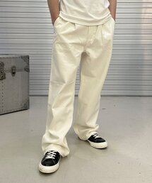 ピンタックワイドデニムパンツ(ホワイト)