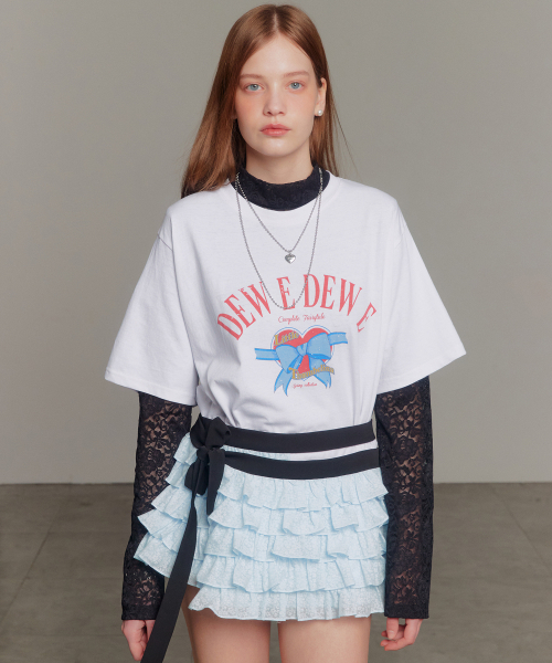 DEWEDEWE(デュイデュイ)の「リボントップス_ホワイト(Tシャツ/カットソー・レディース・その他・FREE)」の1枚目の写真