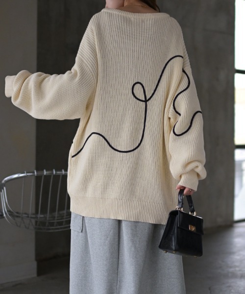 HUG.U(ハグユー)の「"フレブル好きのための" 刺繍カーディガン 綿100%(カーディガン/ボレロ・レディース・アイボリー/ブラック/ダークグレー・FREE)」の6枚目の写真