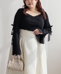 CLETTE（クレット）の「CLETTEオリジナル袖リボンハートネックカットソー（Tシャツ/カットソー）」