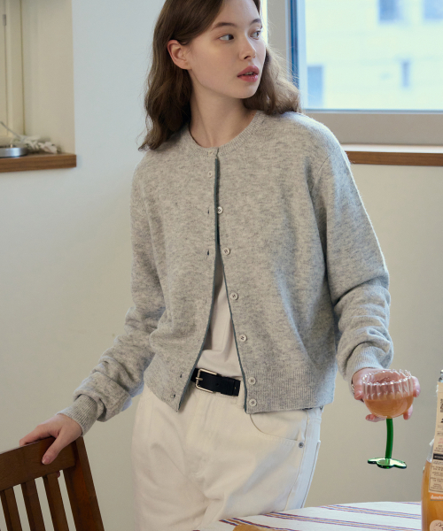 DRAWFIT WOMEN（ドローフィットウーマン）の「カラーラインウールカーディガン[M.GREY]（カーディガン/ボレロ・レディース・その他・MEDIUM/SMALL）」の2枚目の写真