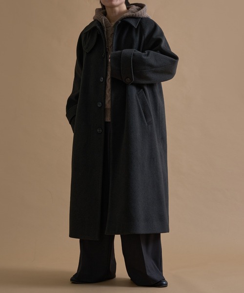 epnok（エプノック）の「ケーブルルーズニットパーカー（パーカー・メンズ・グレイッシュベージュ/チャコールグレー/ダークブラウン/ボルドー・SMALL/MEDIUM/LARGE）」の5枚目の写真