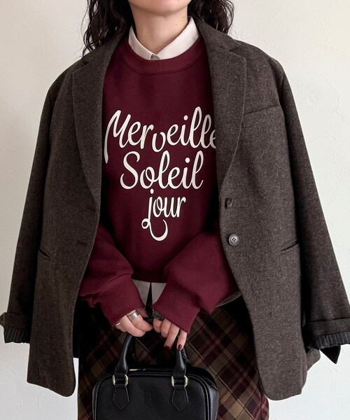 fredy emue(フレディエミュ)の「ハートグラフィックロゴスウェットプルオーバー(スウェット・レディース・ボルドー/ライトグレー/ブルー系その他・38)」の6枚目の写真