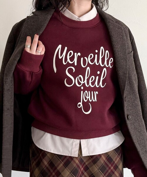 fredy emue(フレディエミュ)の「ハートグラフィックロゴスウェットプルオーバー(スウェット・レディース・ボルドー/ライトグレー/ブルー系その他・38)」の7枚目の写真