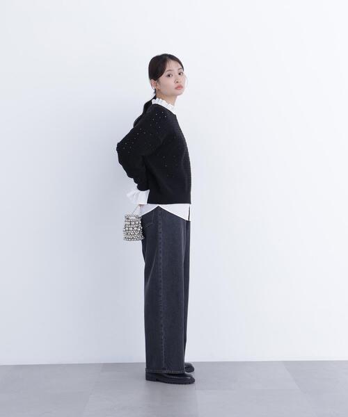 N.(N. Natural Beauty Basic)(エヌエヌナチュラルビューティーベーシック)の「アイレットニットプルオーバー(ニット/セーター・レディース・ピンク/ブラック/オフホワイト・フリ-)」の7枚目の写真