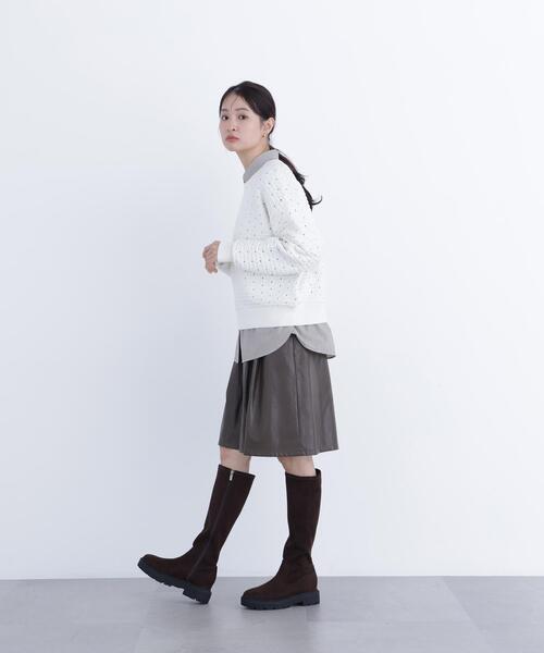 N.(N. Natural Beauty Basic)(エヌエヌナチュラルビューティーベーシック)の「アイレットニットプルオーバー(ニット/セーター・レディース・ピンク/ブラック/オフホワイト・フリ-)」の18枚目の写真