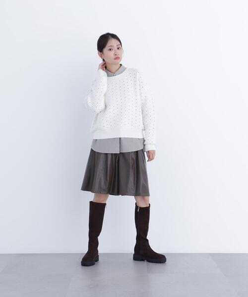 N.(N. Natural Beauty Basic)(エヌエヌナチュラルビューティーベーシック)の「アイレットニットプルオーバー(ニット/セーター・レディース・ピンク/ブラック/オフホワイト・フリ-)」の19枚目の写真