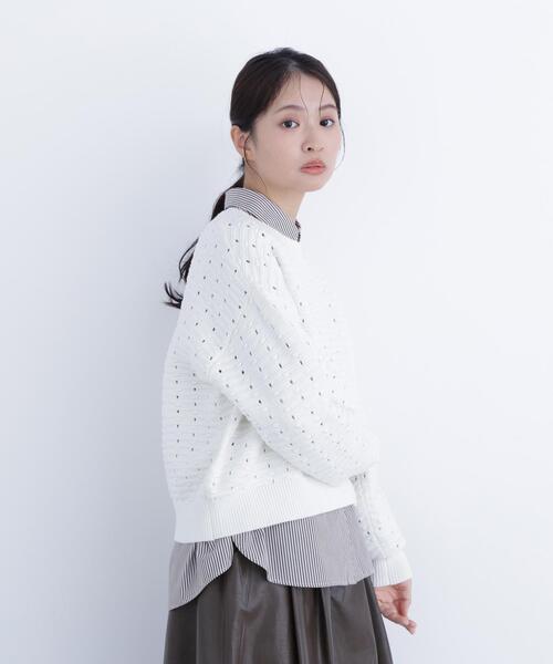 N.(N. Natural Beauty Basic)(エヌエヌナチュラルビューティーベーシック)の「アイレットニットプルオーバー(ニット/セーター・レディース・ピンク/ブラック/オフホワイト・フリ-)」の20枚目の写真