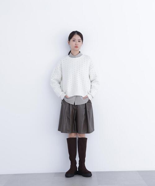 N.(N. Natural Beauty Basic)(エヌエヌナチュラルビューティーベーシック)の「アイレットニットプルオーバー(ニット/セーター・レディース・ピンク/ブラック/オフホワイト・フリ-)」の21枚目の写真