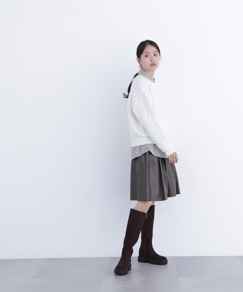 N.(N. Natural Beauty Basic)(エヌエヌナチュラルビューティーベーシック)の「アイレットニットプルオーバー(ニット/セーター・レディース・ピンク/ブラック/オフホワイト・フリ-)」の22枚目の写真