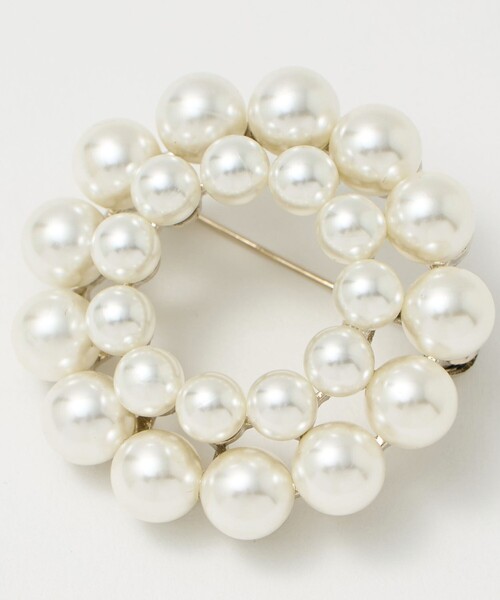 green label relaxing（グリーンレーベルリラクシング）の「【WEB限定】サークル ブローチ（ブローチ/コサージュ・レディース・オフホワイト・FREE）」の6枚目の写真