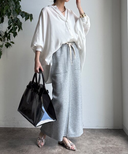 DouDou（ドゥドゥ）の「袖リブドルマンシャツ（シャツ/ブラウス・レディース・ブルー系その他/ピンク/オフホワイト/ライトベージュ・FREE）」の5枚目の写真