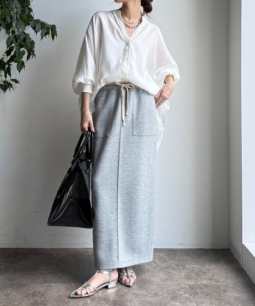 DouDou（ドゥドゥ）の「袖リブドルマンシャツ（シャツ/ブラウス・レディース・ブルー系その他/ピンク/オフホワイト/ライトベージュ・FREE）」の8枚目の写真