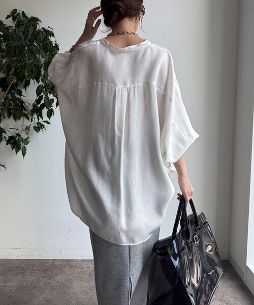 DouDou（ドゥドゥ）の「袖リブドルマンシャツ（シャツ/ブラウス・レディース・ブルー系その他/ピンク/オフホワイト/ライトベージュ・FREE）」の13枚目の写真