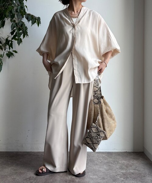 DouDou（ドゥドゥ）の「袖リブドルマンシャツ（シャツ/ブラウス・レディース・ブルー系その他/ピンク/オフホワイト/ライトベージュ・FREE）」の16枚目の写真