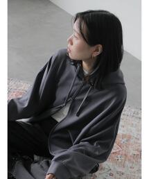 Samansa Mos2 blue | ダンボールジップパーカー(Tシャツ/カットソー)