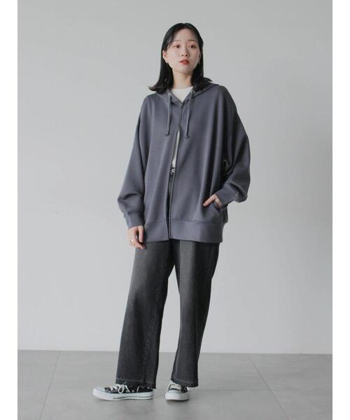 Samansa Mos2 blue（サマンサモスモスブルー）の「ダンボールジップパーカー（Tシャツ/カットソー・レディース・ブルー/チャコールグレー/シルバーグレー・F）」の4枚目の写真