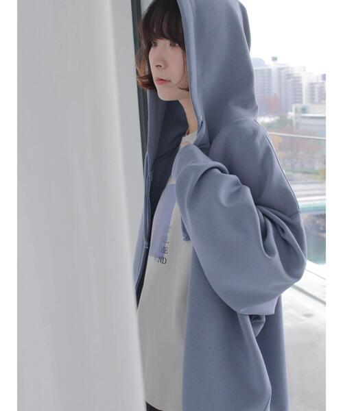 Samansa Mos2 blue（サマンサモスモスブルー）の「ダンボールジップパーカー（Tシャツ/カットソー・レディース・ブルー/チャコールグレー/シルバーグレー・F）」の8枚目の写真