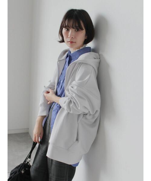 Samansa Mos2 blue（サマンサモスモスブルー）の「ダンボールジップパーカー（Tシャツ/カットソー・レディース・ブルー/チャコールグレー/シルバーグレー・F）」の15枚目の写真