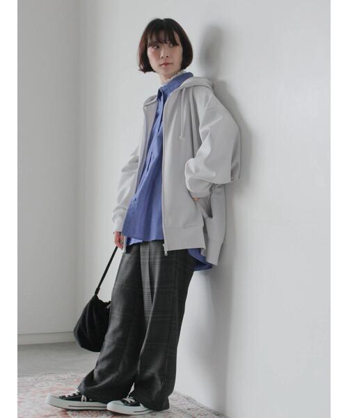 Samansa Mos2 blue（サマンサモスモスブルー）の「ダンボールジップパーカー（Tシャツ/カットソー・レディース・ブルー/チャコールグレー/シルバーグレー・F）」の17枚目の写真