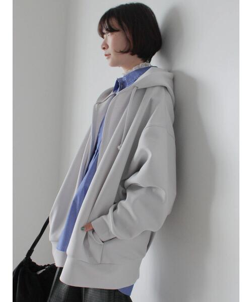 Samansa Mos2 blue（サマンサモスモスブルー）の「ダンボールジップパーカー（Tシャツ/カットソー・レディース・ブルー/チャコールグレー/シルバーグレー・F）」の22枚目の写真