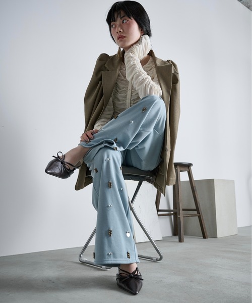 THE YOn（ザヨン）の「2WAYシャーリングシアーカーディガン（Tシャツ/カットソー・レディース・ライム/ブラウン/ブラック/アイボリー・FREE）」の5枚目の写真