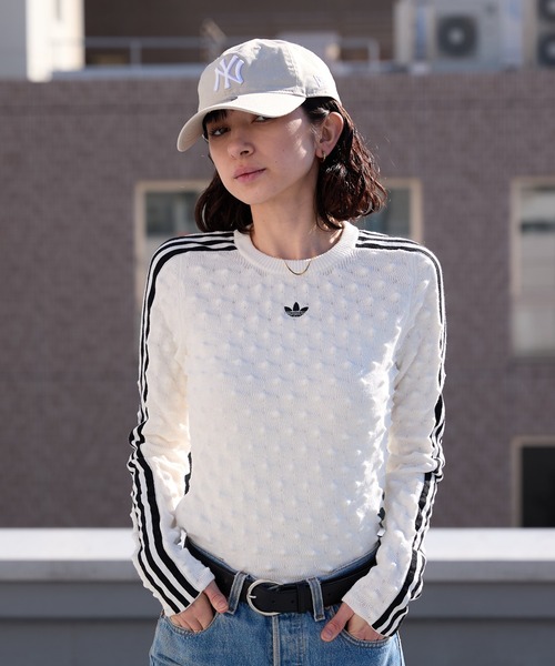 adidas(アディダス)の「adidas/アディダス SLIM LS TEE ウールスパイクニット スウェット 2026年 夏 夏服(スウェット・レディース・ブラック/ホワイト・L/M/S/XS)」の1枚目の写真