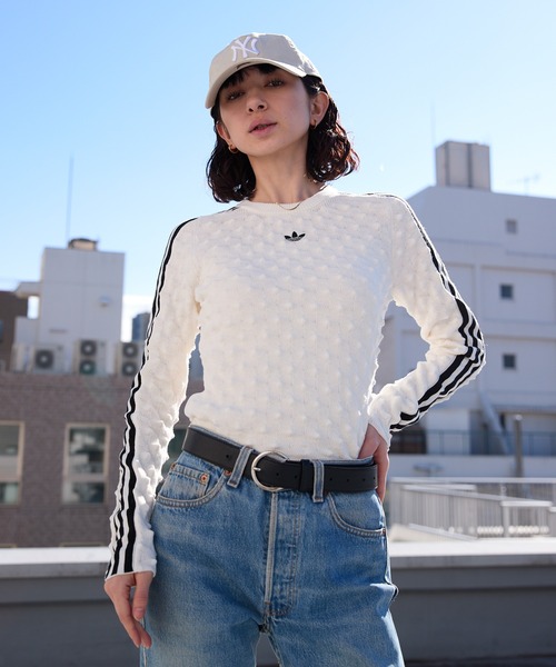 adidas(アディダス)の「adidas/アディダス SLIM LS TEE ウールスパイクニット スウェット 2026年 夏 夏服(スウェット・レディース・ブラック/ホワイト・L/M/S/XS)」の12枚目の写真