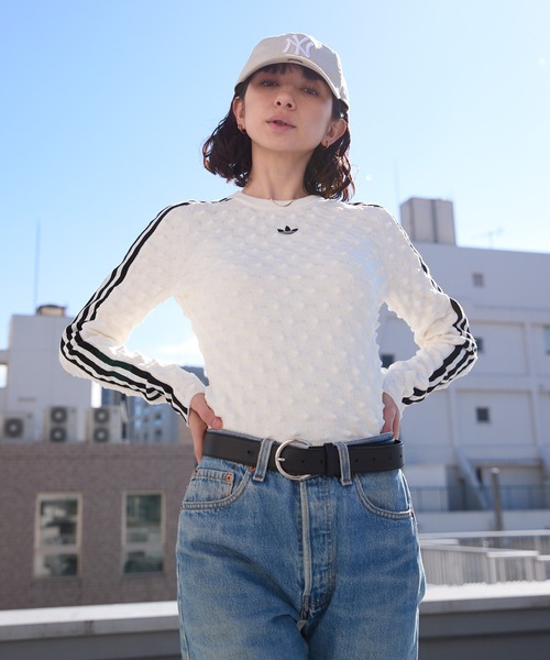 adidas(アディダス)の「adidas/アディダス SLIM LS TEE ウールスパイクニット スウェット 2026年 夏 夏服(スウェット・レディース・ブラック/ホワイト・L/M/S/XS)」の13枚目の写真