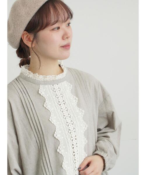 Samansa Mos2(サマンサ モスモス)の「前立てレース切替ブラウス(シャツ/ブラウス・レディース・ベージュ/グレー/オフホワイト/ブラック・F)」の17枚目の写真