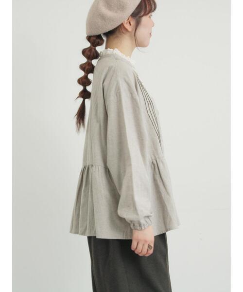 Samansa Mos2(サマンサ モスモス)の「前立てレース切替ブラウス(シャツ/ブラウス・レディース・ベージュ/グレー/オフホワイト/ブラック・F)」の13枚目の写真