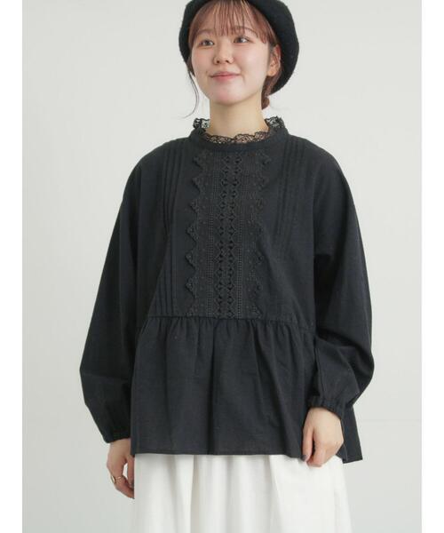 セール】前立てレース切替ブラウス（シャツ/ブラウス）｜Samansa Mos2