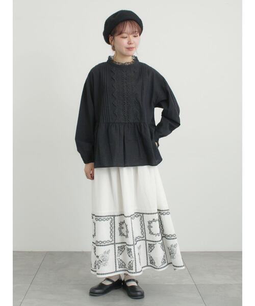 セール】前立てレース切替ブラウス（シャツ/ブラウス）｜Samansa Mos2