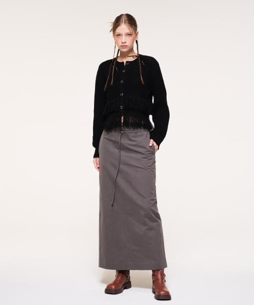 ETMON(エトモン)の「Belt Long Skirt, Charcoal(スカート・レディース・その他・S/M)」の4枚目の写真
