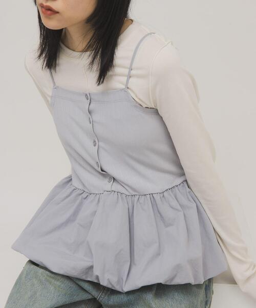 KBF(ケイビーエフ)の「バルーンビスチェSETトップス(Tシャツ/カットソー・レディース・イエロー系その他/グレー系その他/ホワイト系その他・ONE)」の2枚目の写真