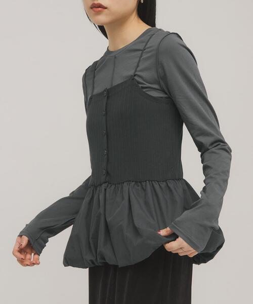 KBF(ケイビーエフ)の「バルーンビスチェSETトップス(Tシャツ/カットソー・レディース・イエロー系その他/グレー系その他/ホワイト系その他・ONE)」の3枚目の写真