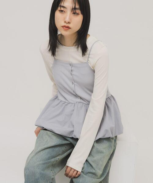 KBF(ケイビーエフ)の「バルーンビスチェSETトップス(Tシャツ/カットソー・レディース・イエロー系その他/グレー系その他/ホワイト系その他・ONE)」の4枚目の写真