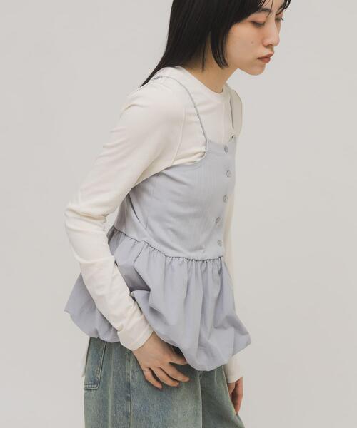 KBF(ケイビーエフ)の「バルーンビスチェSETトップス(Tシャツ/カットソー・レディース・イエロー系その他/グレー系その他/ホワイト系その他・ONE)」の5枚目の写真