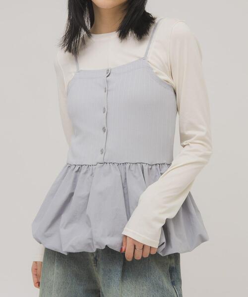 KBF(ケイビーエフ)の「バルーンビスチェSETトップス(Tシャツ/カットソー・レディース・イエロー系その他/グレー系その他/ホワイト系その他・ONE)」の6枚目の写真