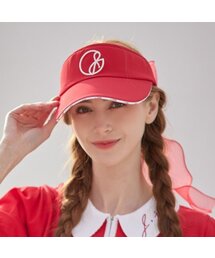 J.JANE（ジェイジェーン）の「ロゴラインカラーサンキャップ (レッド)（サンバイザー）」