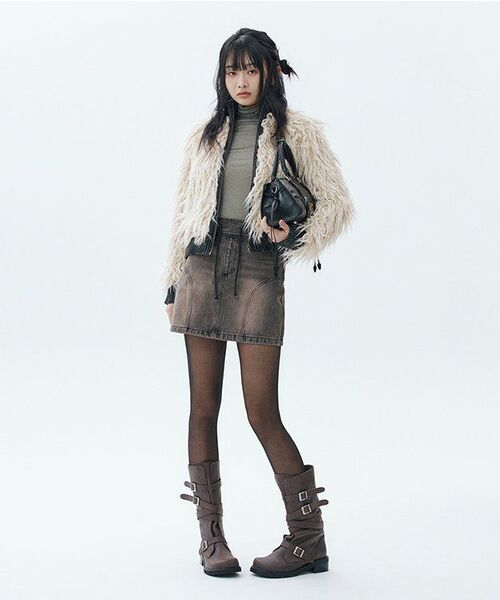 MUSINSA STANDARD WOMAN（ムシンサスタンダードウーマン）の「ウィメンズウールテンセルスリムタートルネック長袖Tシャツ[セージ]（Tシャツ/カットソー・レディース・その他・X-SMALL/SMALL/MEDIUM/LARGE）」の7枚目の写真