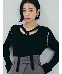 LAGUNAMOON | デザインリブボウタイニットプルオーバー(ニット/セーター)